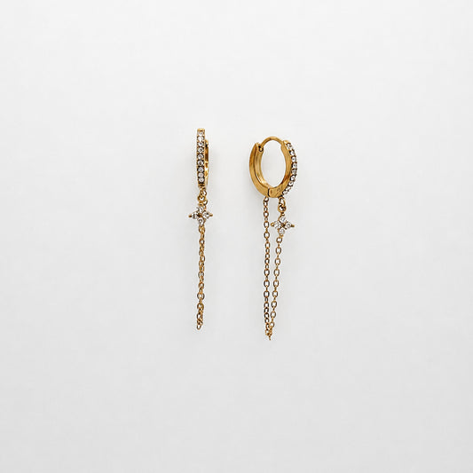 ORECCHINI HOOP FLOWER CHAIN