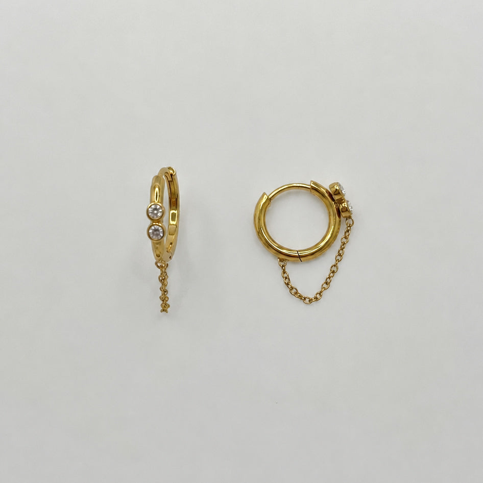 ORECCHINI DOUBLE DOT CHAIN