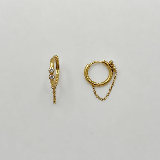 ORECCHINI DOUBLE DOT CHAIN