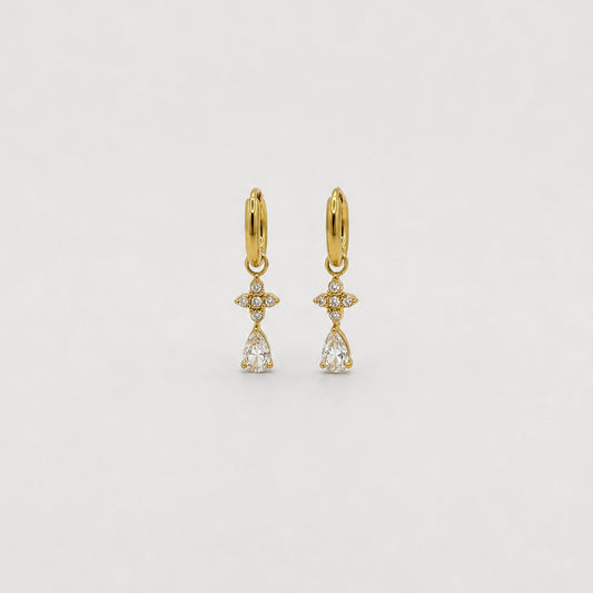 ORECCHINI HOOP FLOWER DROP