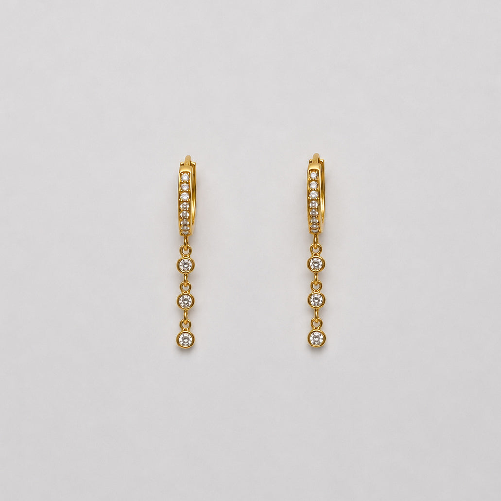 ORECCHINI HOOP TRIPLO DOT SPARKLING