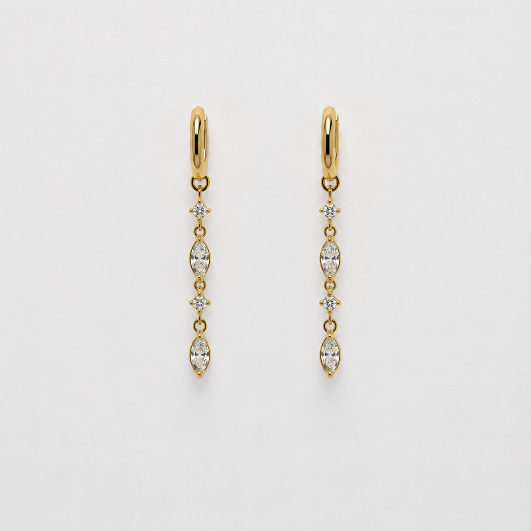 ORECCHINI HOOP MARQUISE PENDENTE