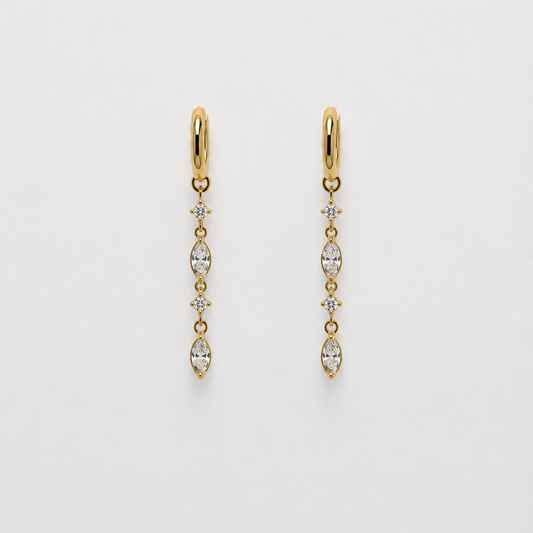 ORECCHINI HOOP MARQUISE PENDENTE
