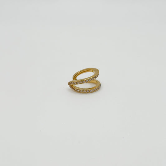 ORECCHINO CUFF DOUBLE LINE SPARKLING