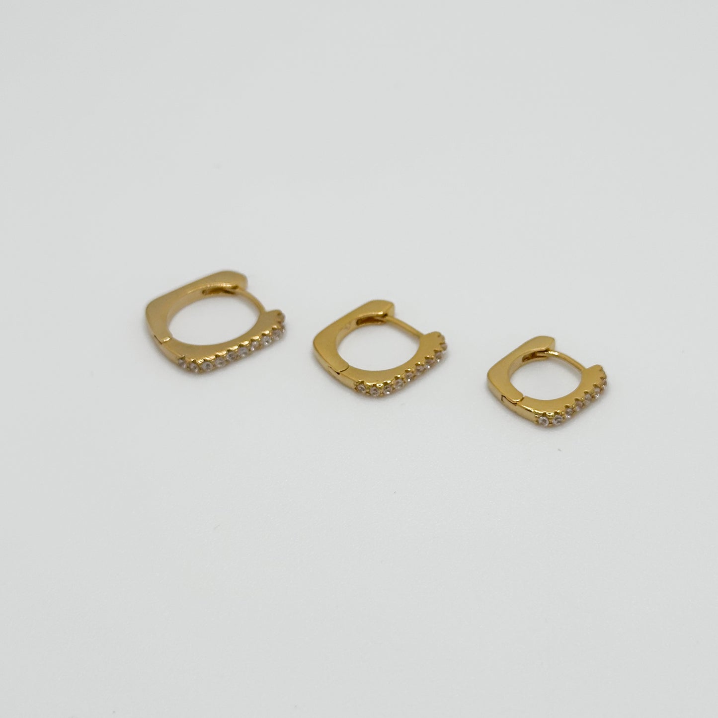 ORECCHINI HOOP SQUARE SPARKLING