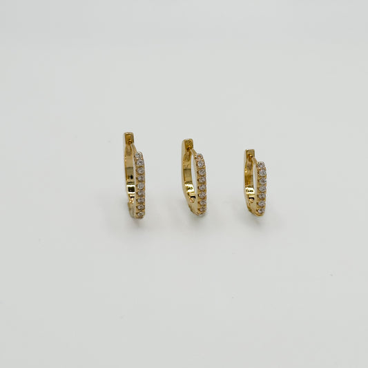ORECCHINI HOOP SQUARE SPARKLING