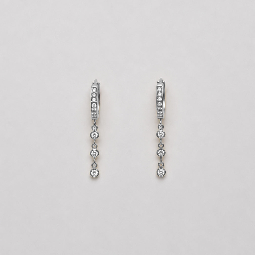 ORECCHINI HOOP TRIPLO DOT SPARKLING