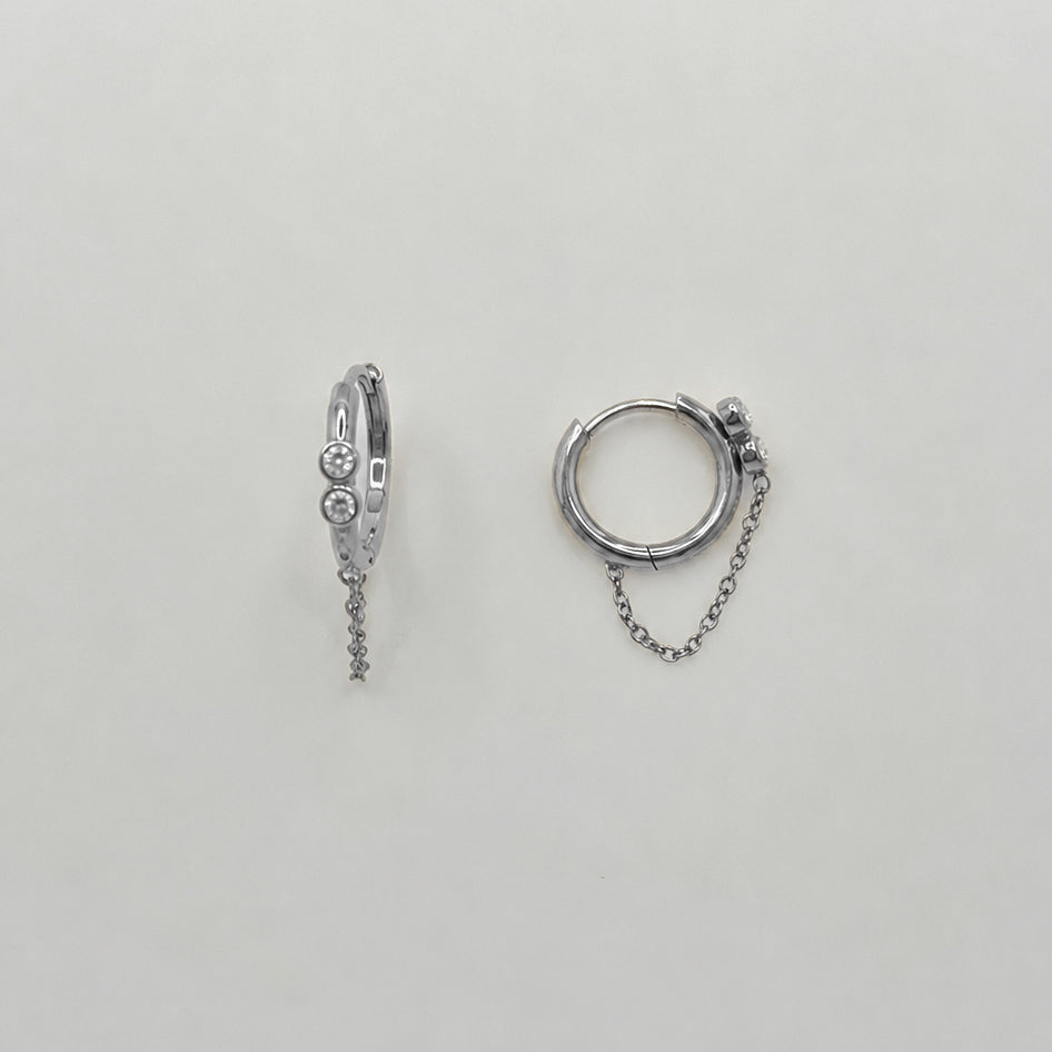 ORECCHINI DOUBLE DOT CHAIN