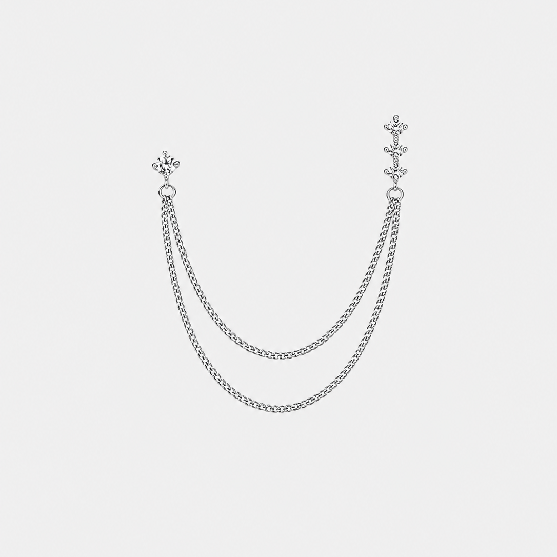 ORECCHINO TRIPLO DOT CHAIN