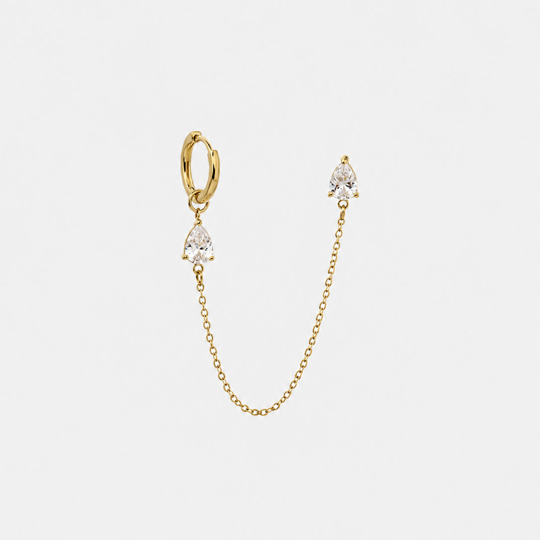 ORECCHINO HOOP DROP CHAIN