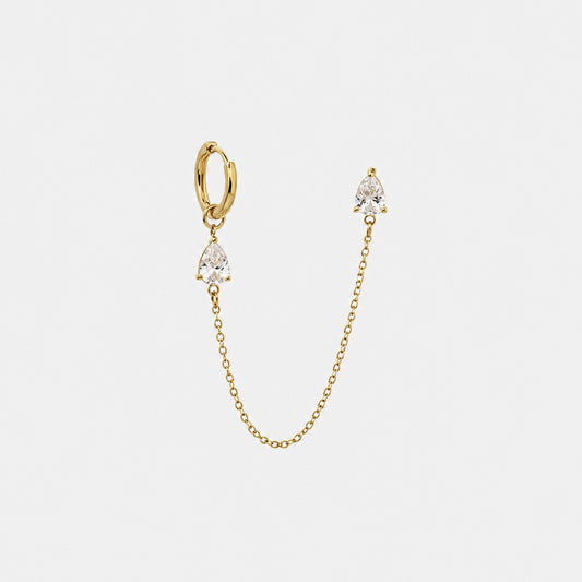 ORECCHINO HOOP DROP CHAIN