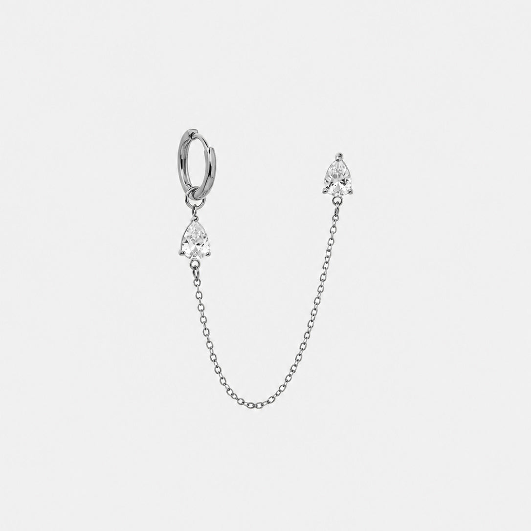 ORECCHINO HOOP DROP CHAIN